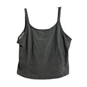 Athletic Works Gray Sleeveless Built in Bra Spaghetti Straps Workout Crop Tank